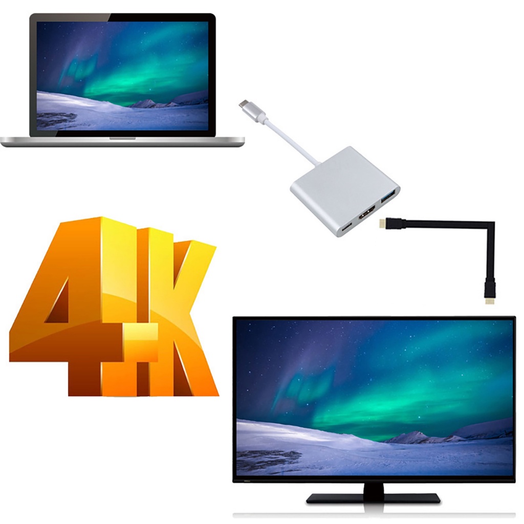 Dây Cáp Chuyển Đổi Usb 3.1 Type-C Sang Usb 3.0 HDMI Type-C Tốc Độ Cao Cho Laptop