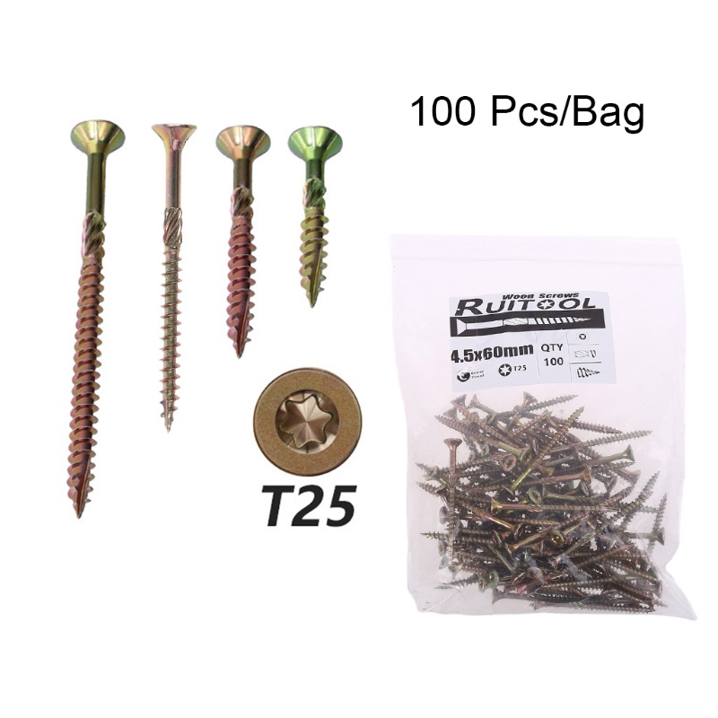 Set 100 Vít T25 35 / 45 / 60 / 80mm Chuyên Dụng Cho Thợ Mộc