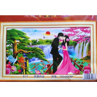 Tranh thêu chữ thập Cô dâu chú rể E17