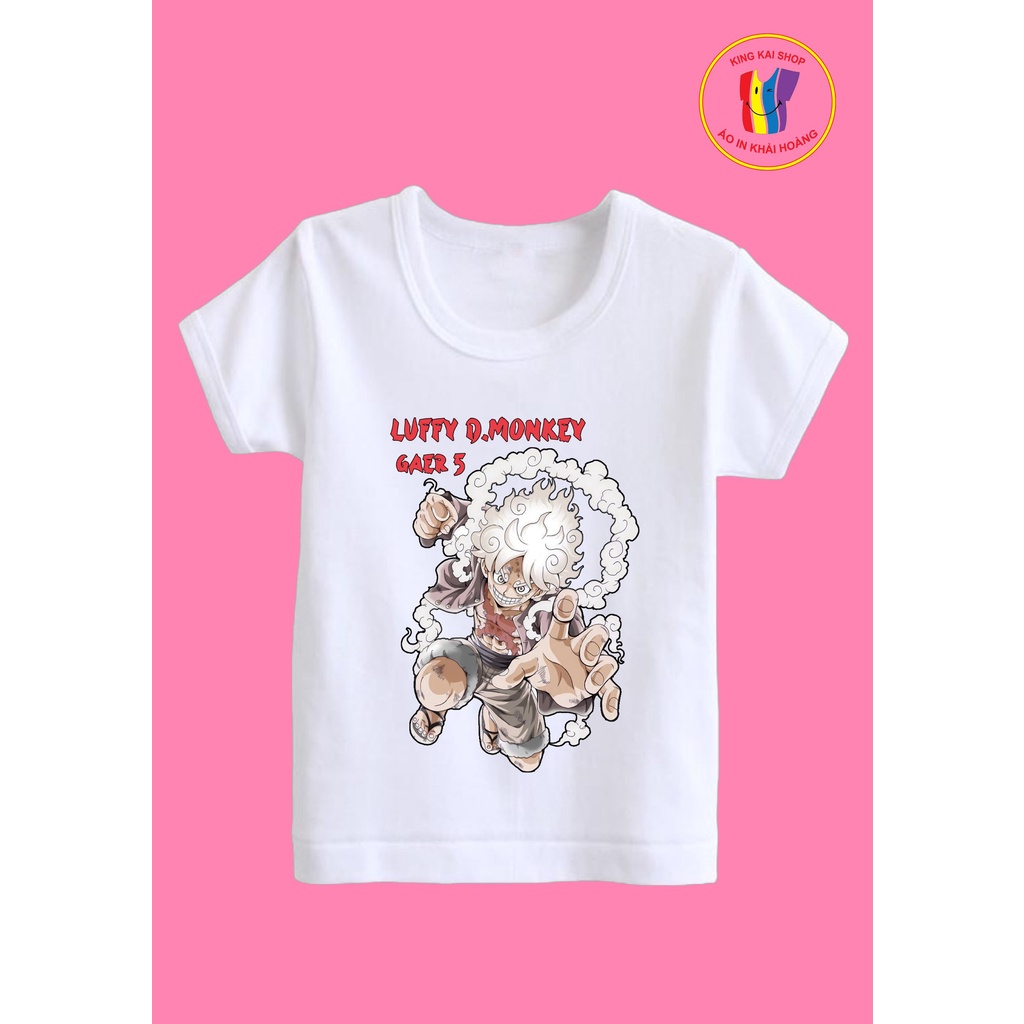 áo thun bé trai in hình onepice lufy thun coton co giản 4 chiều thoải mái