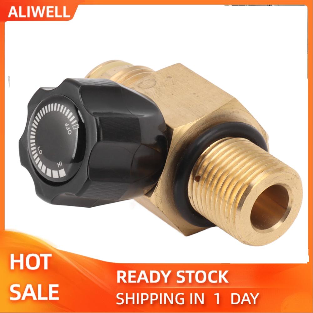 Aliwell G1/2 14 CO2 Cylinder Refill Adapter 5000psi Maximum Pressure Brass M18x1.5 Tank Valve Black