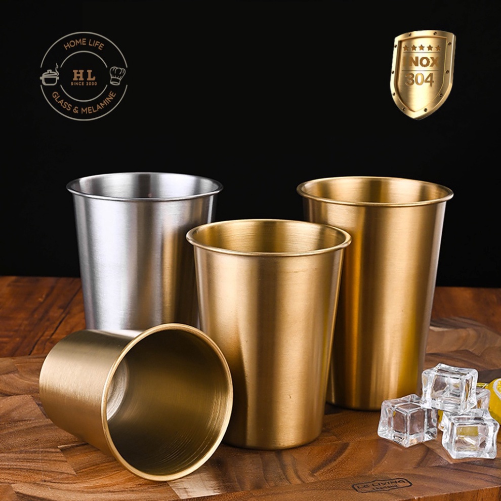 Cốc inox korea | Ly Inox 304 phù hợp xử dụng cho trẻ con - quán ăn phong thái korea Japan ( Hàng in trước ) , đồ gia dụn