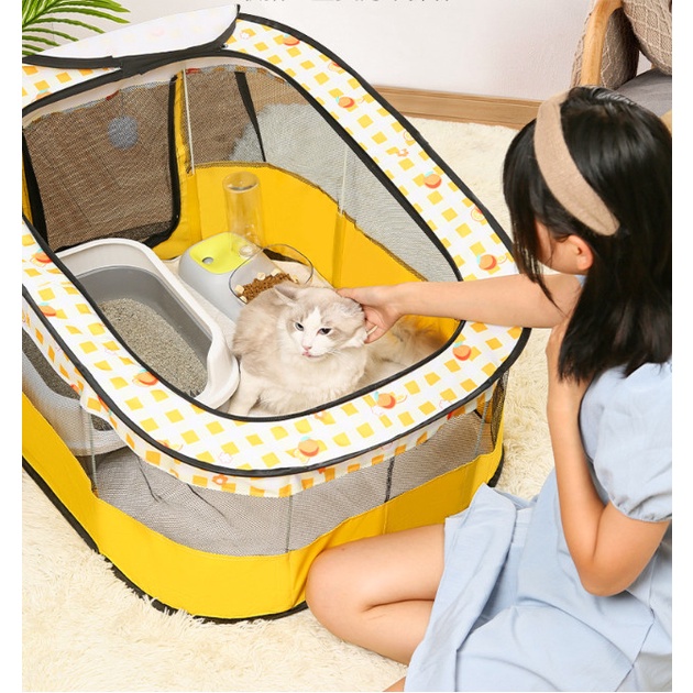 Ổ đẻ, chuồng đẻ cho chó mèo, nhà lưới thoáng khí cho thú cưng
