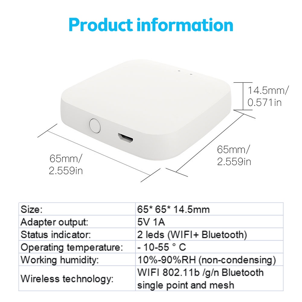 Cổng nối bluetooth không dây ZIQQUCU thông minh điều khiển bằng giọng nói ZigBee dành cho nhà cửa