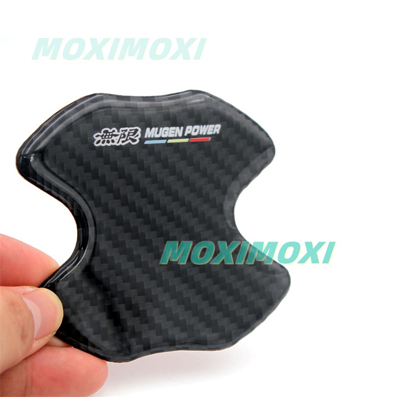 MUGEN 1 Set 4 miếng dán sợi carbon bảo vệ tay nắm cửa xe hơi Honda City Civic Brio HRV CRV Accord