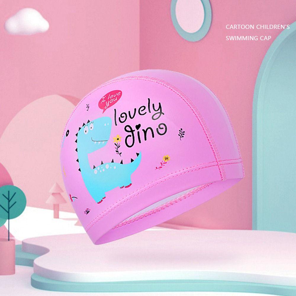 ZAIJIE24 Mũ Bơi Nylon Co Giãn In Hoạt Hình Free size Cho Bé