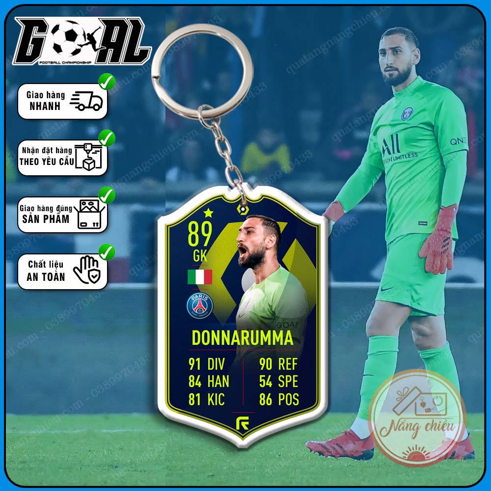 Thẻ icon bóng đá gaming - Móc khóa in hình Gianluigi Donnarumma - CLB PSG [7113-7124]