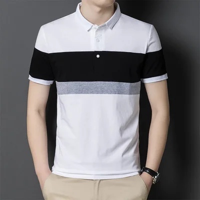 Áo polo cotton Tay Ngắn Phối Màu Tương Phản Thời Trang Mùa Hè Chất Lượng Cao Cho Nam