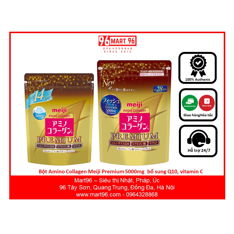 Bột Collagen Meiji Premium màu vàng thanh lý date 04/23 14 ngày