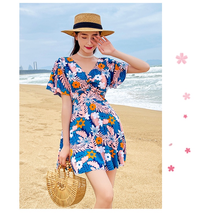 Bộ Đồ Bơi Một Mảnh Ôm Dáng Họa Tiết Hoa Thời Trang Kín Đáo Phong Cách Mẹ Cỡ Lớn