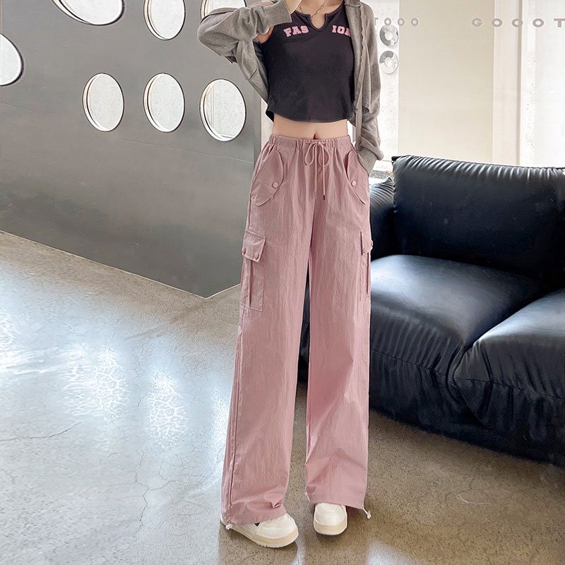 Quần dài XINLANYASHE ống rộng phong cách Mỹ thời trang 2023 dành cho nữ