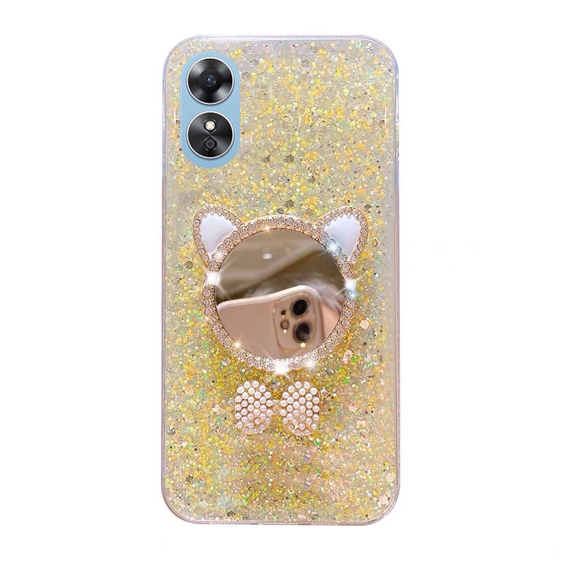 Ốp Điện Thoại Mềm Họa Tiết Mèo Có Gương Cho OPPO Reno 8 8T Reno8 T A78 4G 5G 2023 OPPOA78 Reno8T