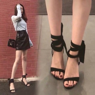 (SẴN 35 40)- Giày cao gót buộc dây ( Có ảnh thật )