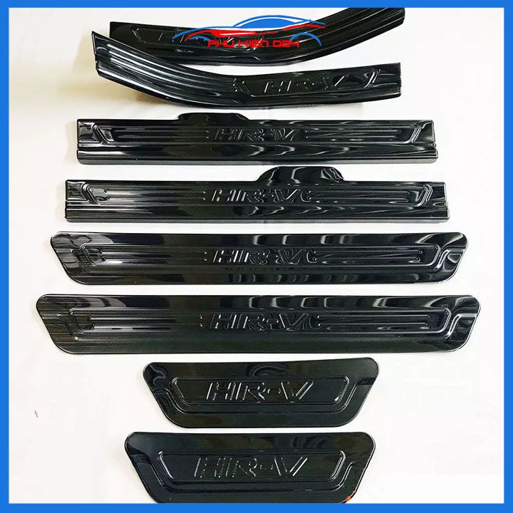 Ốp bậc cửa HRV 2023, nẹp bước chân trong ngoài H-RV 2022-2023-2024 vân Titan chống trầy bảo vệ trang trí xe