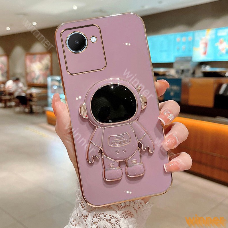 Dấu ngoặc Ốp Lưng realme C30 realme C30S realme narzo 50i prime Ốp Điện Thoại In Hình Phi Hành Gia Có Giá Đỡ Cho 31AYHY