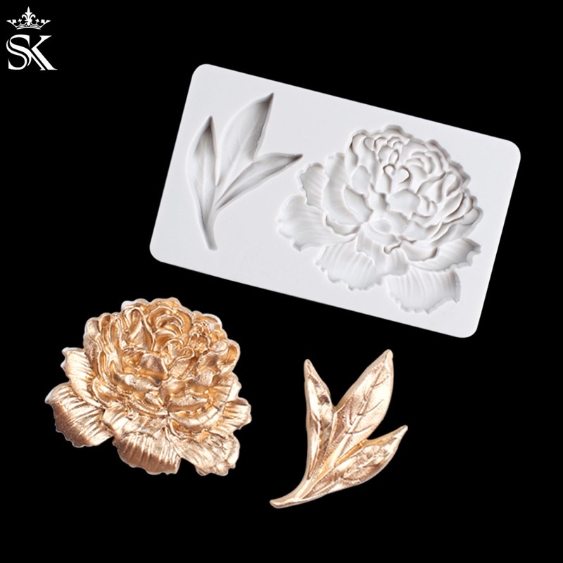 khuôn silicon mẫu đơn trang trí bánh