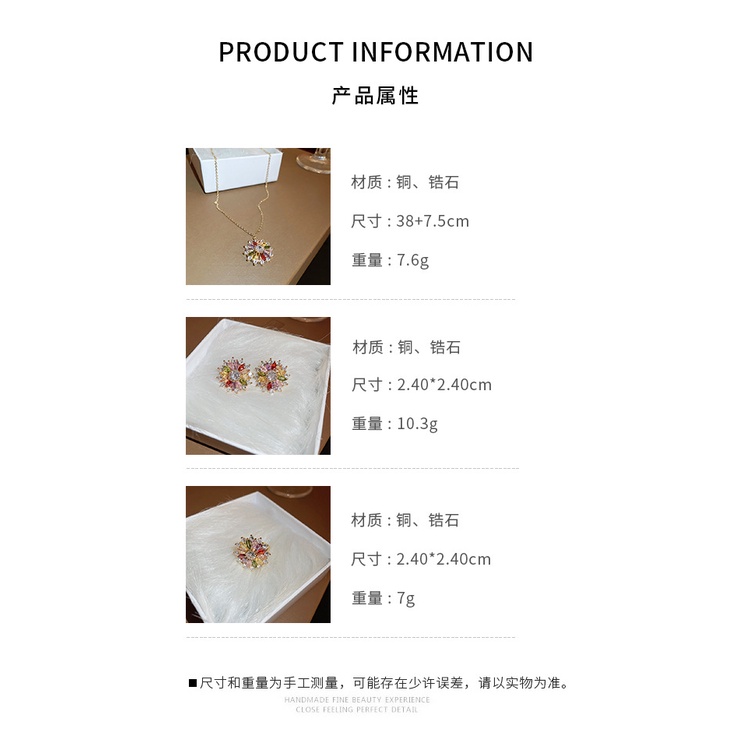 Khuyên tai DREJEW 2 mạ vàng kiểu hoa đính đá zircon sang trọng cho nữ