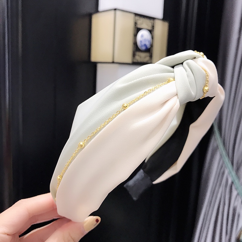 Băng Đô Cài Tóc Rửa Mặt Thắt Nút Chéo Hai Màu Cho Nữ