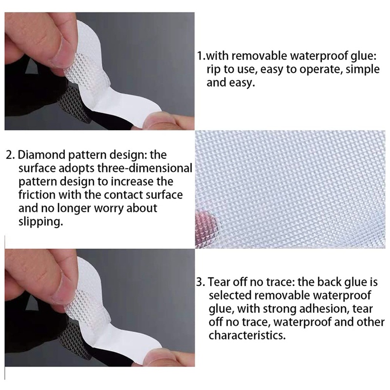 Bath Grip Stickers 24 Pcs Anti-Slip Strips for Shower with 2 Pcs Scraper Non Slip Strips Pad Bathtub Flooring Tape Mat