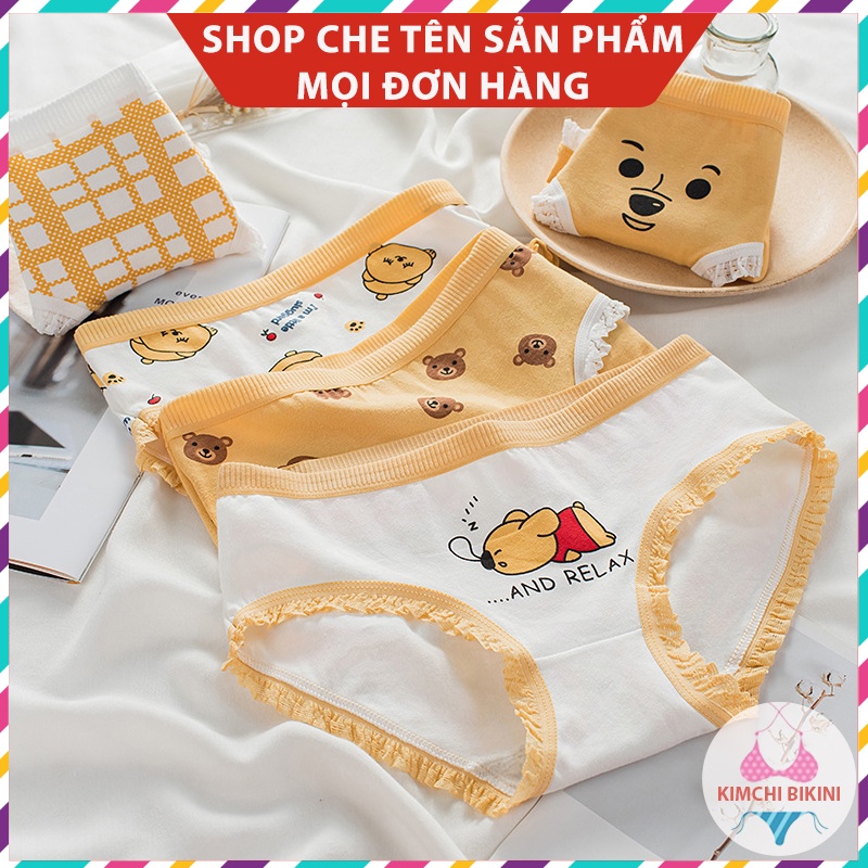 Quần con nữ in hình dễ thương KIMCHIBIKINI quần chip nữ mặc bên trong mềm mại thấm hút tốt QL112