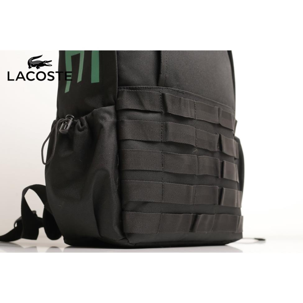 BALO LACOSTE BLACK METAL REDLINE, VẢI POLYESTER CHỐNG THẤM CAO CẤP, 2 NGĂN,DÂY ĐEO CHẮC CHẤN ,xịn sò  xịn
