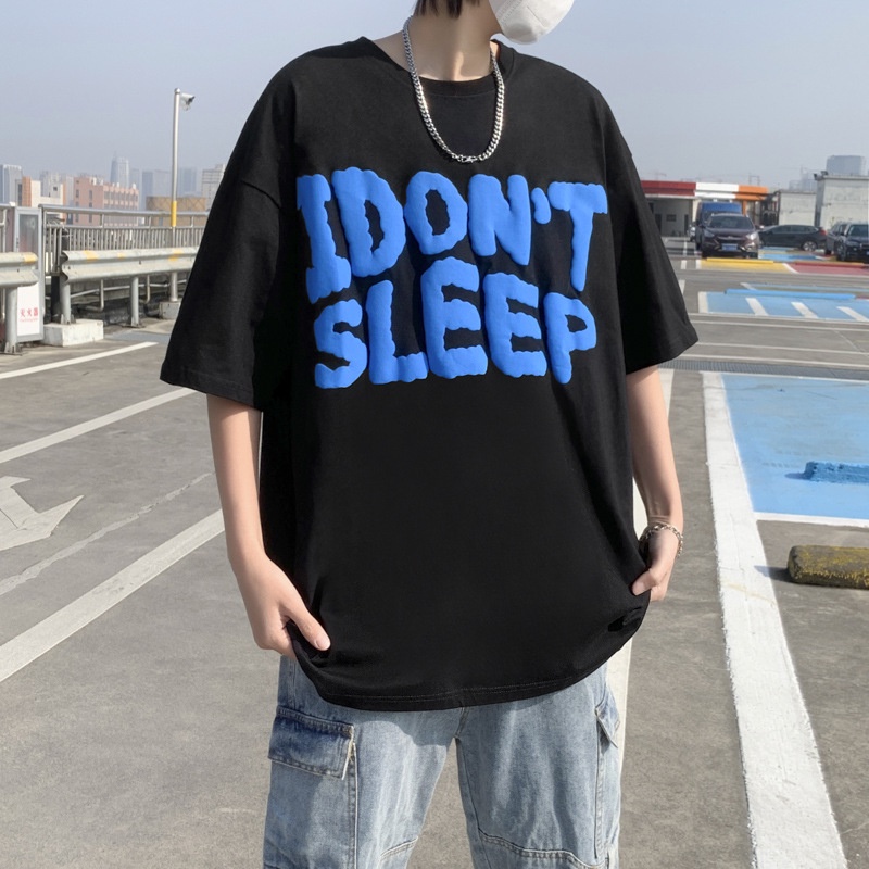 Áo Thun Ngắn Tay Form Rộng Phong Cách hip hop Âu Mỹ Cá Tính Dành Cho Nam