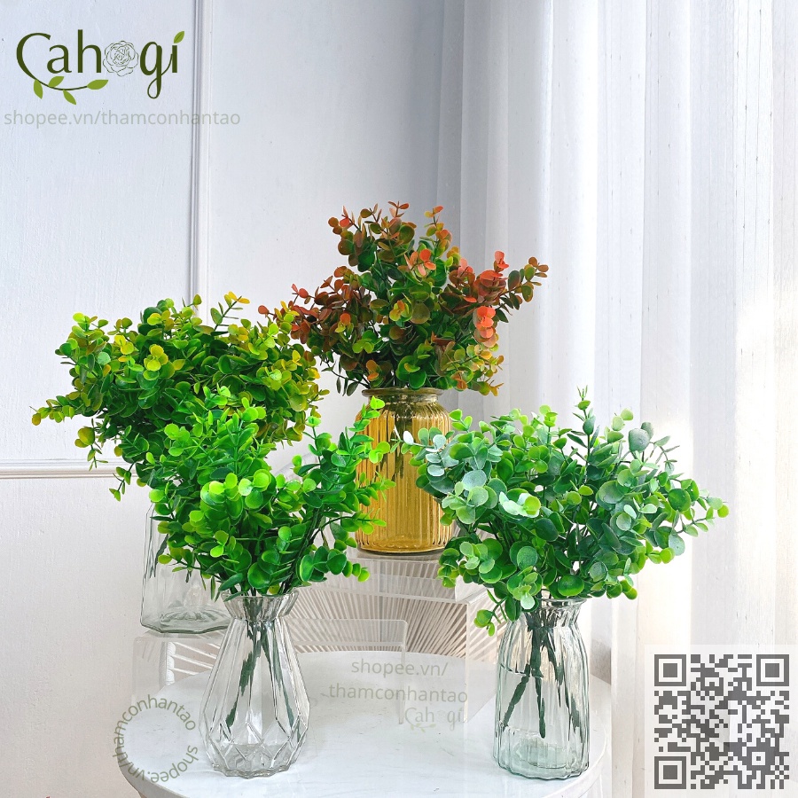 Cây nhựa PVC - Khuynh Diệp Bạch Đàn Trang Trí Lá To