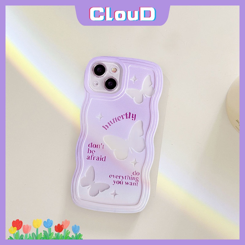 Ốp Điện Thoại Tpu Mềm Hình Bướm Màu Gradient Cho iPhone 11 Pro Max 7 6 8 6s 14 Plus X XS Max XR 13 11 14 12 Pro Max SE 2020