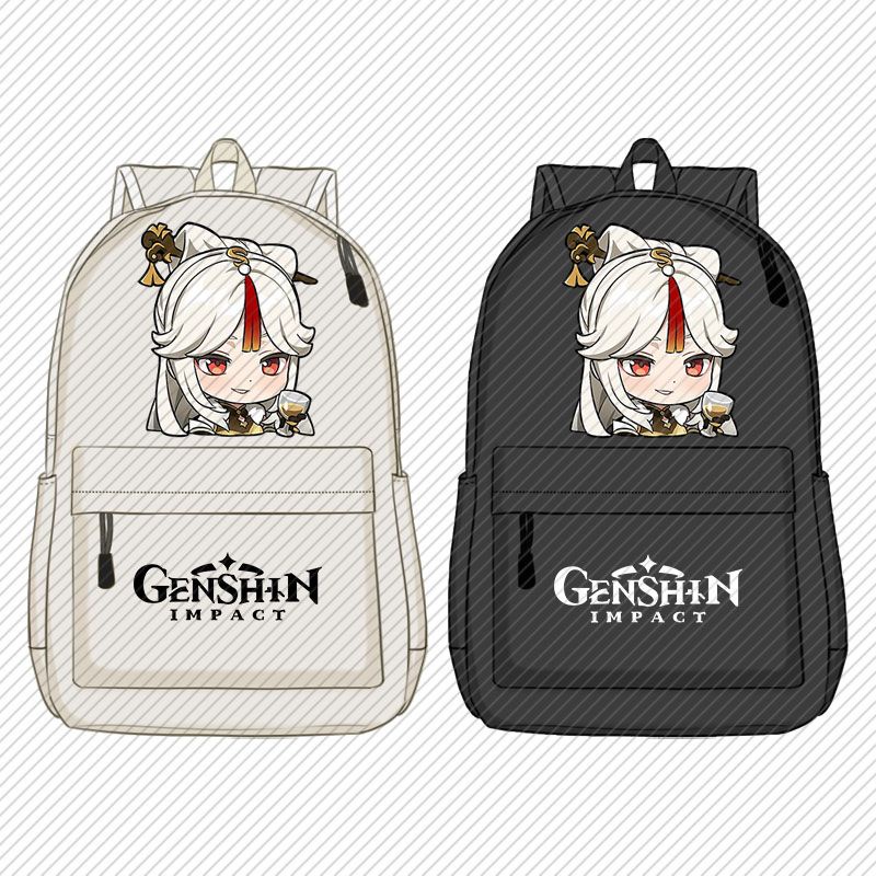 Genshin Impact expression bag co-branded schoolbag Scaramouche/Wanderer/Hu Tao men and women junior and middle school students large capacity shoulder backpack