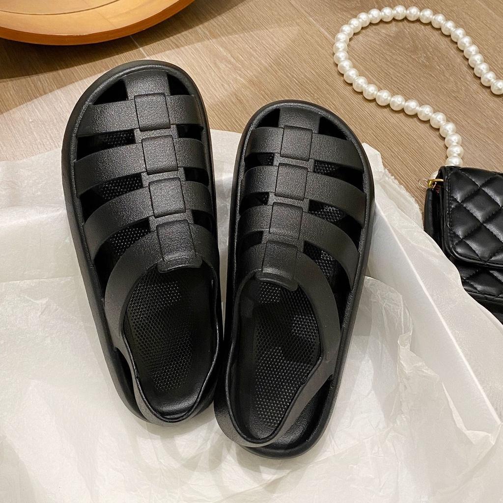 FZ003-A0 Dép nữ đế  mềm êm chân học sinh  bít mũi che nắng dép mùa hè cực xinh trơn