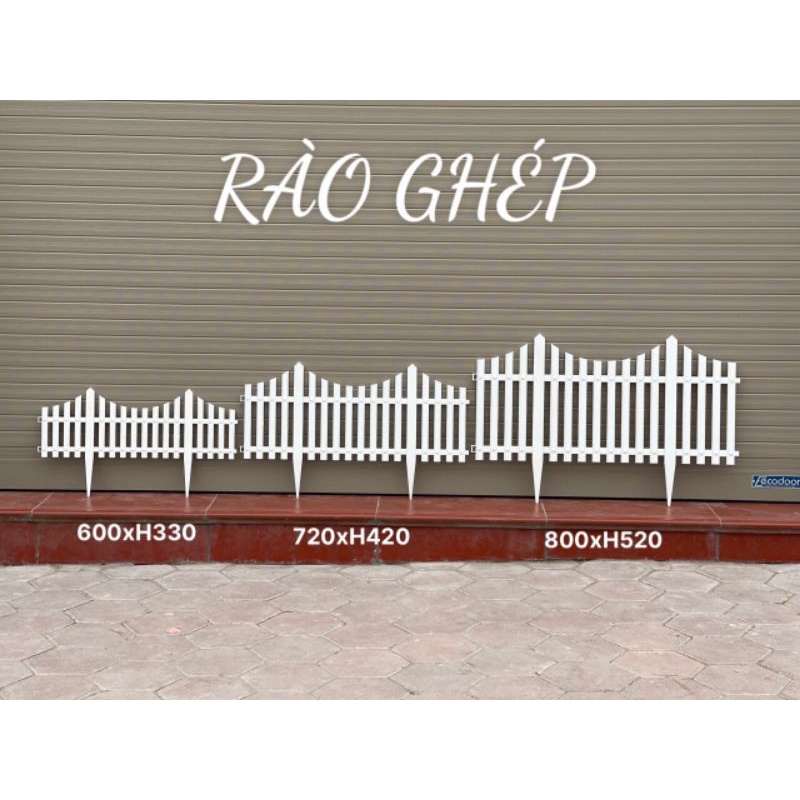 (3 cỡ) 1 tấm Hàng rào ghép nhựa 60x33x0.8cm, 72x42x0.9cm, 80x52x1cm_hàng rào cắm vườn, bồn hoa trang trí, che chắn
