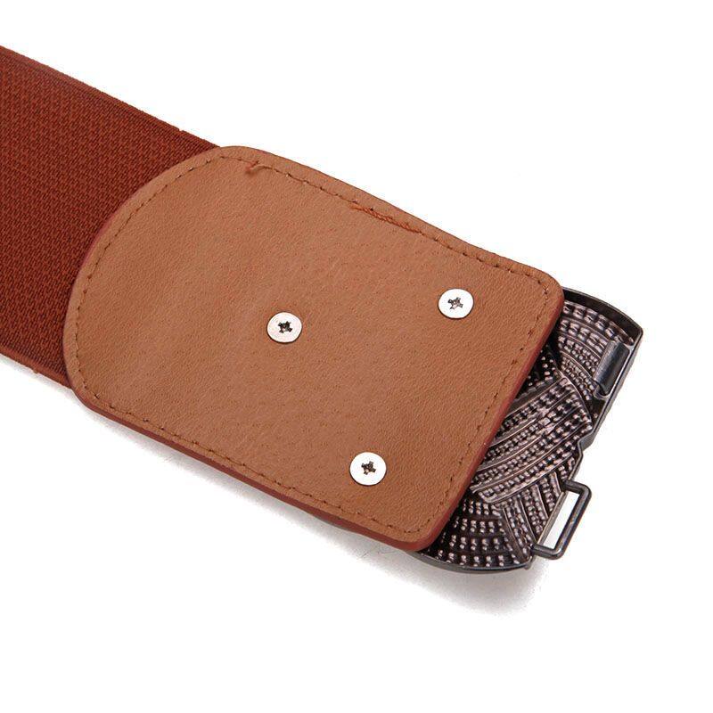 Thắt Lưng Bản Rộng Co Giãn Có Khóa Kim Loại Cho Nữ