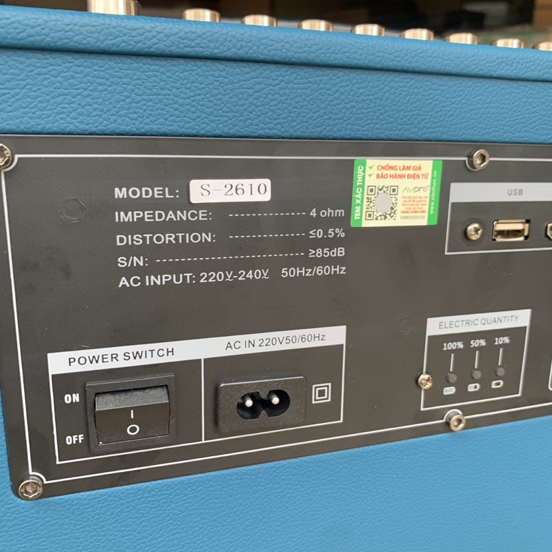 Loa xách tay AVPRO S2610 - Loa kéo cao cấp có cổng quang học, bluetooth 5.0 - Hát hay như ca sỹ, có reverb- Tặng pin sạc