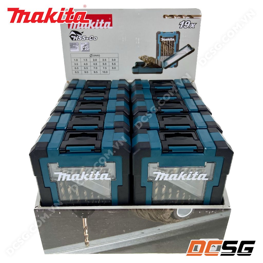 Bộ mũi khoan inox HSS-Co 1.0-10mm Makita D-67561 (19 mũi/bộ) | DCSG