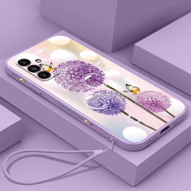 Ôp Điện Thoại silicon Dẻo Hình Vuông Họa Tiết Hoa Bồ Công Anh Xinh Xắn Cho samsung galaxy a05s a05 a24 a14 a13 5g a14 4g Ốp