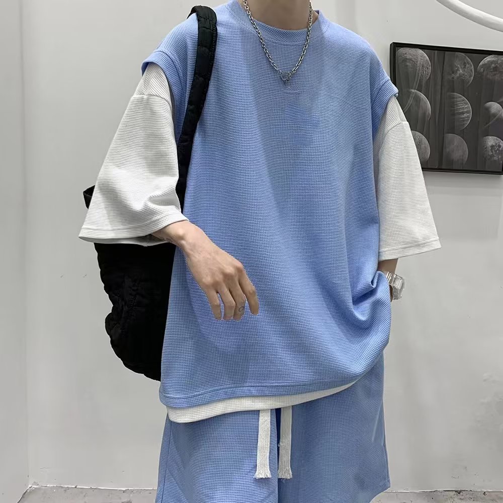 Set Áo Thun Ngắn Tay Form Rộng Và Quần Short Thời Trang Xu Hướng Nhật Bản