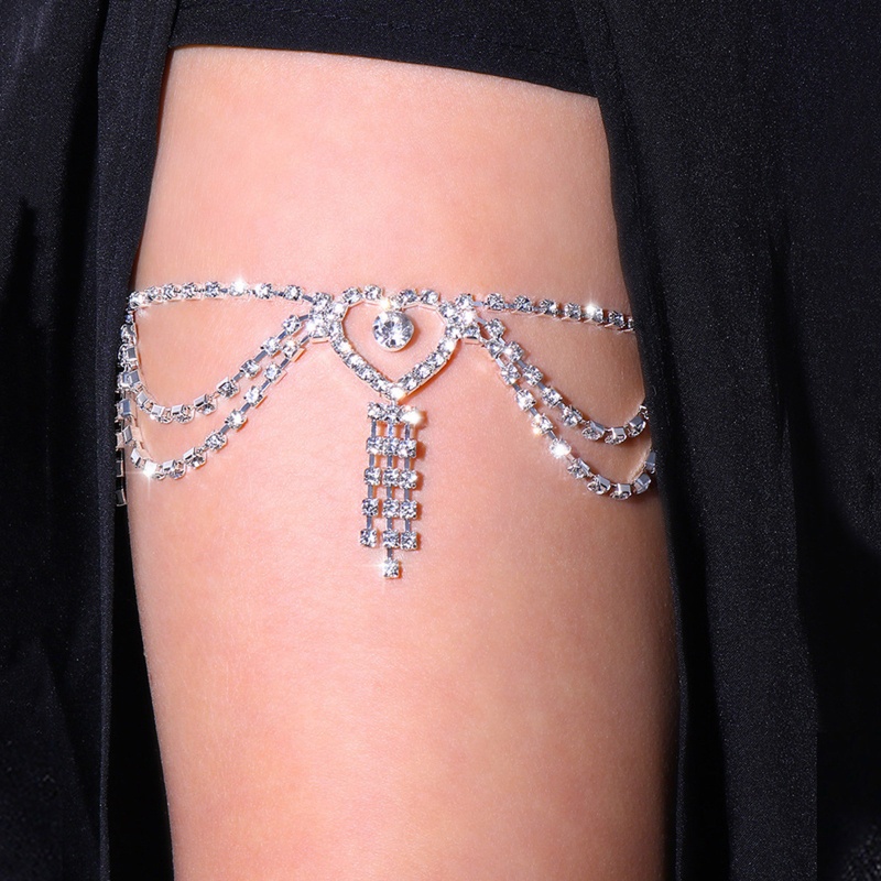 Youyo Chuỗi Dây Đeo Chân Đính Đá Phối Tua Rua Phong Cách Boho Goth Rock Club Cho Nữ