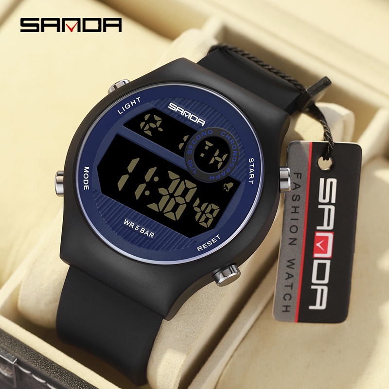 Đồng hồ điện tử SANDA SD9013-2 dạ quang bơi lội đa năng đơn giản thời trang thoải mái cho nam