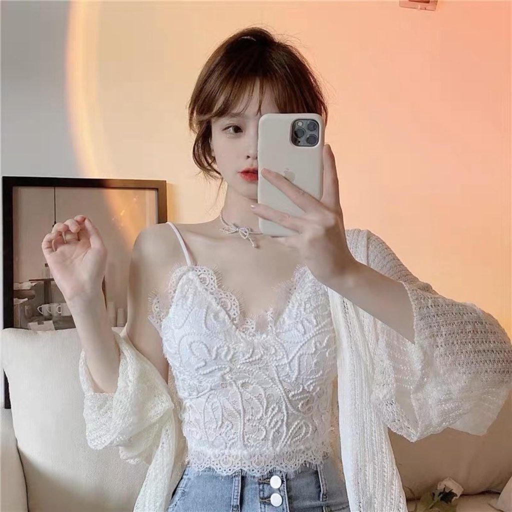 Áo bra viền ren PINKSTORE29 họa tiết dây thừng cá tính A5601