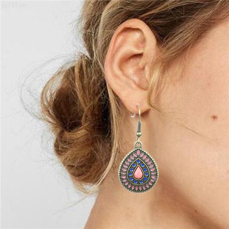 Khuyên Tai Hình Giọt Nước Phong Cách Bohemian Cổ Điển