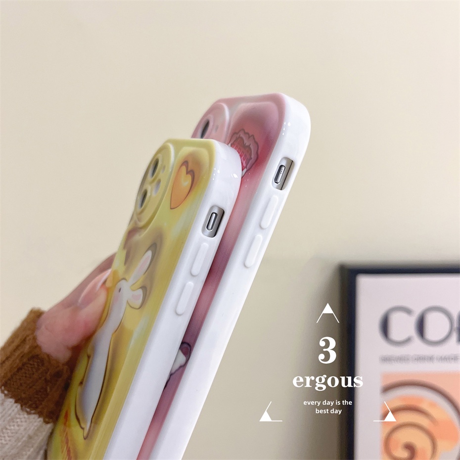 3D VisionỐp Điện Thoại Mềm In Hình Thỏ Hoạt Hình Bảo Vệ Ống Kính Máy Ảnh Cho iPhone 14 13 12 11 Pro Max SE2020 X XR Xs Max 7 8 Plus