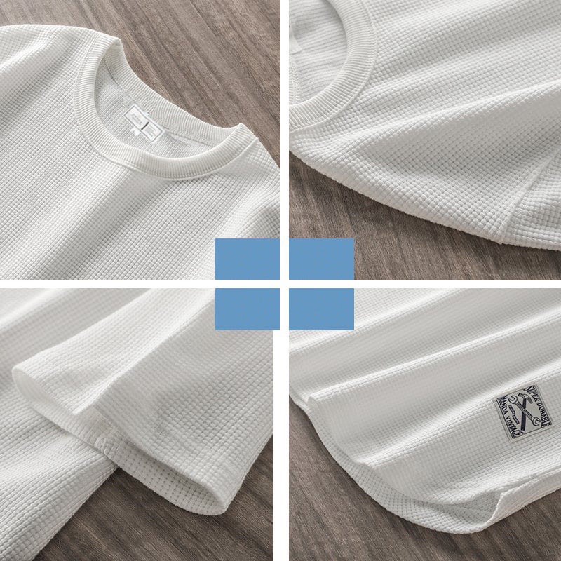 Áo thun nam cổ tròn áo phông nam chất thun cotton tổ ong xuất nhật co giãn 4 chiều - QQ SHOP