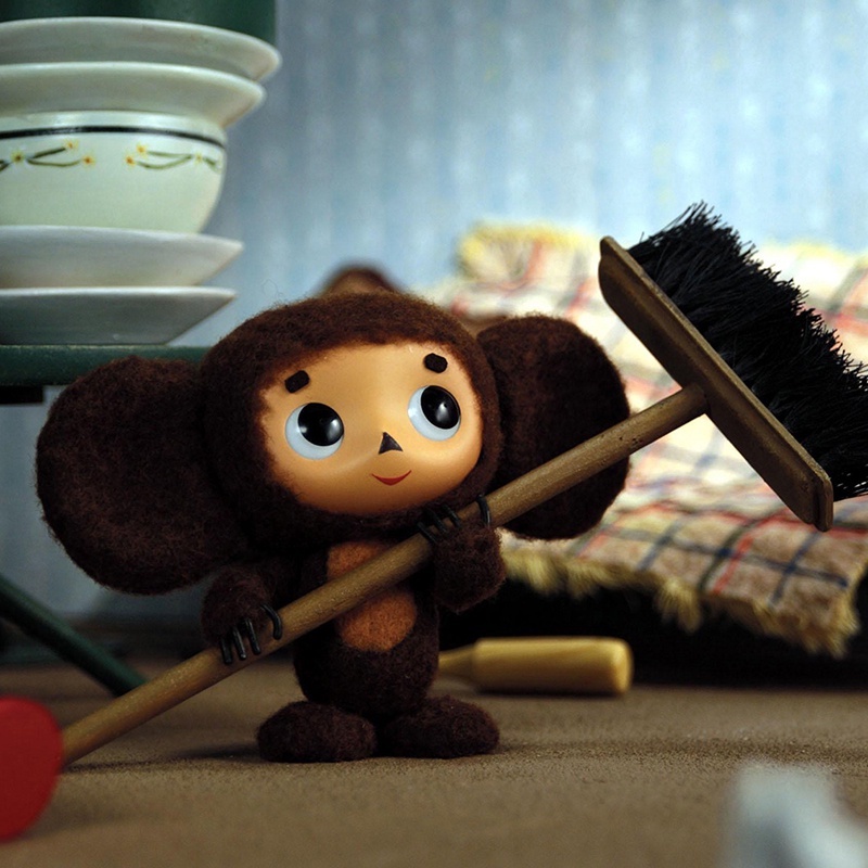 Khỉ Nhồi Bông Cheburashka Mắt To Dễ Thương