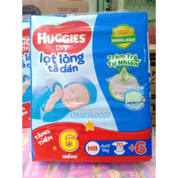 Tã dán sơ sinh Huggies NB70+6 miếng
