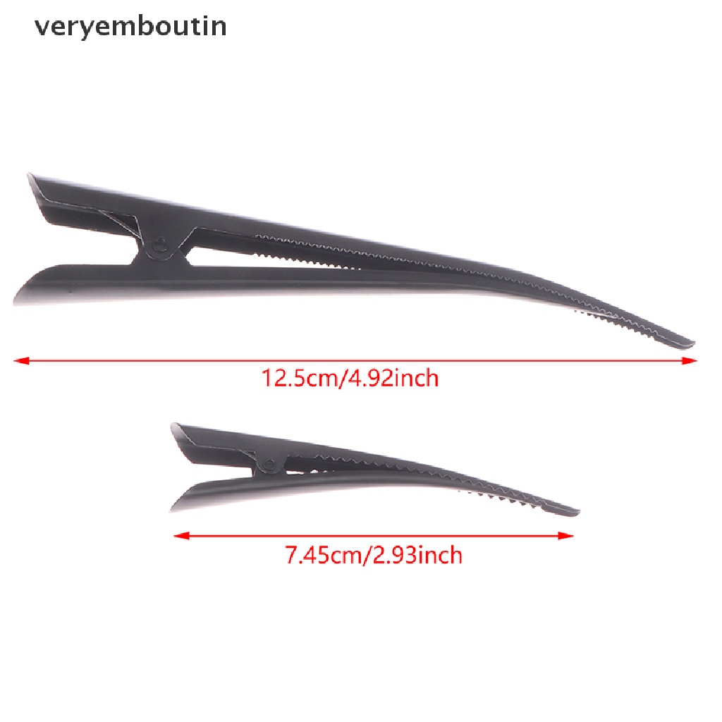 Set 4 Kẹp Tóc Mỏ Vịt Dài 12.5cm Bằng Kim Loại Màu Đen