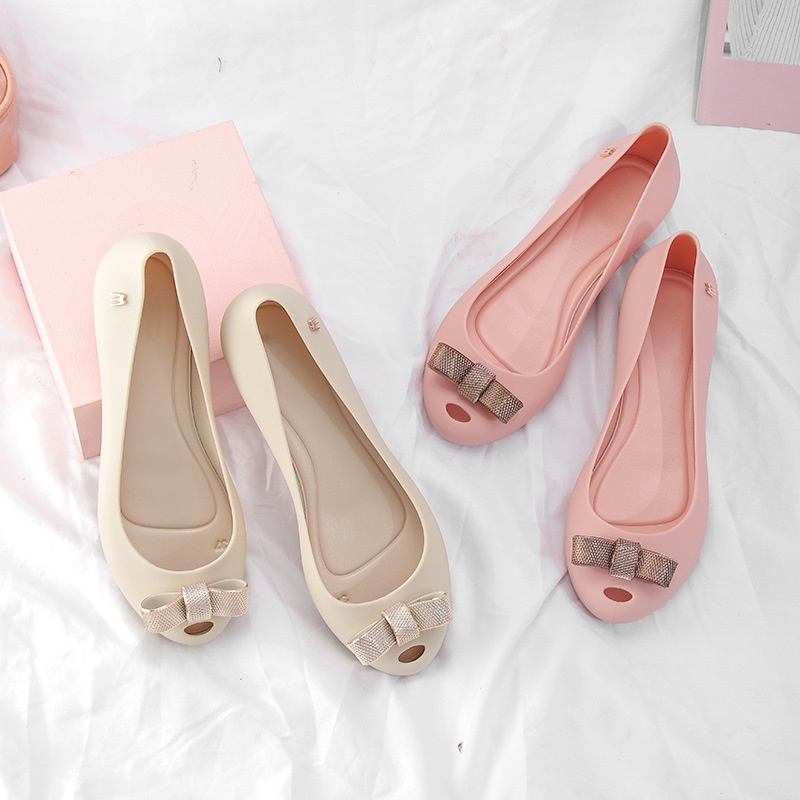 Giày Búp Bê Melissa Mềm Mại Đính Nơ Phong Cách Mới Cho Nữ