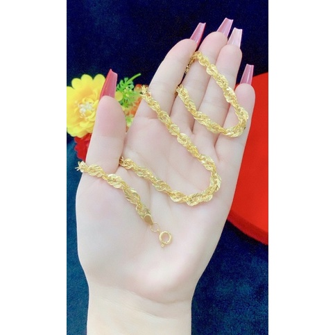 Dây chuyền nữ kiểu xoắn 2 chỉ mạ vàng 18 ( dây 2 chỉ )