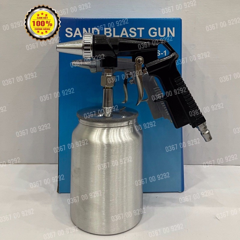 Súng Phun Cát , Bắn Cát Cầm Tay Loại Bỏ Rỉ Sét ,Tạo Nhám Bề Mặt Gỗ , Gốm Sứ- Dùng Hơi Khí Nén
