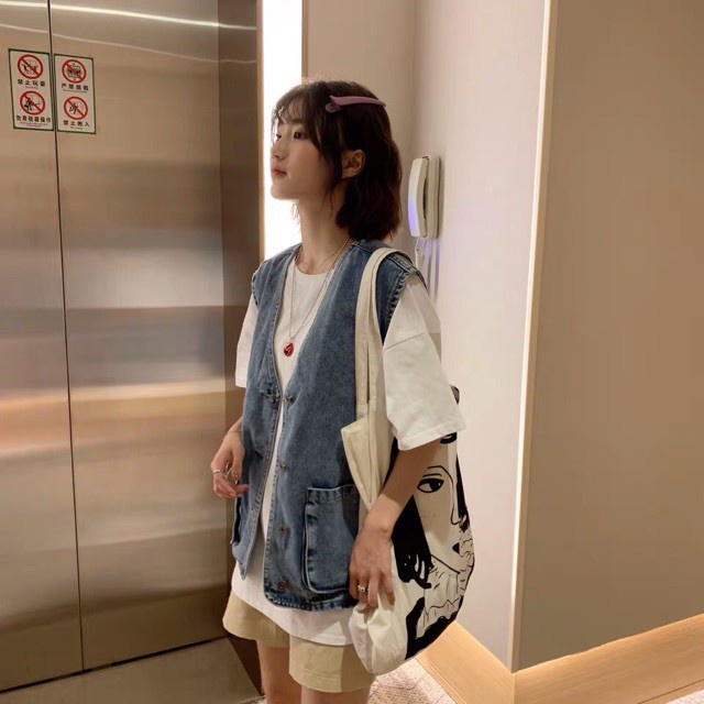 Áo Gile Vải Jeans