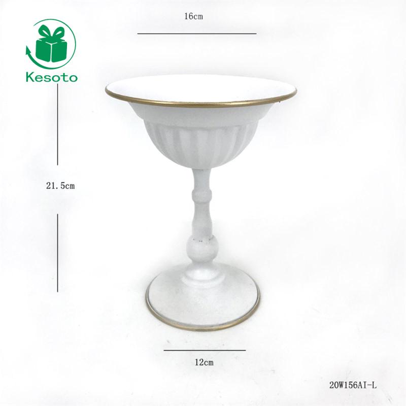 Bình hoa Kesoto bằng sắt màu trắng trang trí bàn ăn/ văn phòng